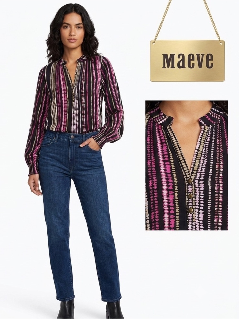 Anthropologie Maeve Colette Multicolored Peasant Top XS
